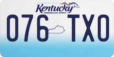 KY license plate 076TXO