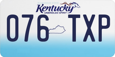 KY license plate 076TXP