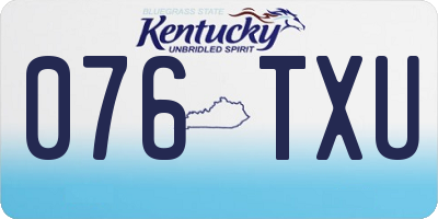 KY license plate 076TXU