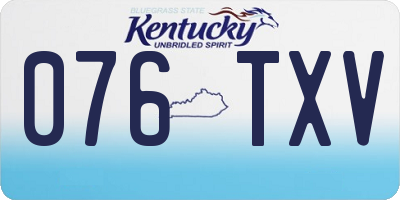 KY license plate 076TXV