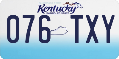 KY license plate 076TXY