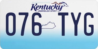 KY license plate 076TYG
