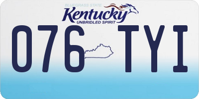 KY license plate 076TYI