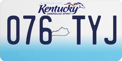KY license plate 076TYJ