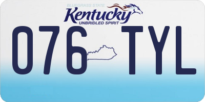 KY license plate 076TYL