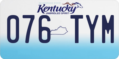 KY license plate 076TYM