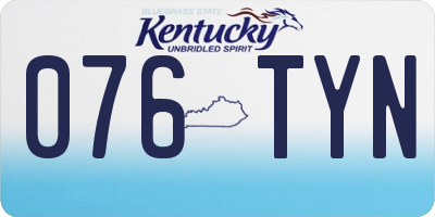 KY license plate 076TYN