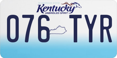 KY license plate 076TYR