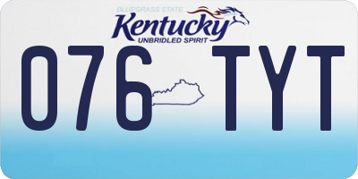 KY license plate 076TYT