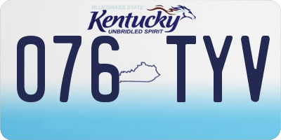 KY license plate 076TYV
