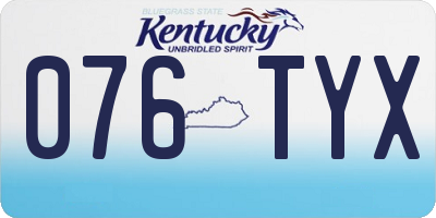 KY license plate 076TYX