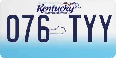KY license plate 076TYY