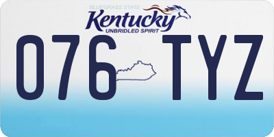 KY license plate 076TYZ