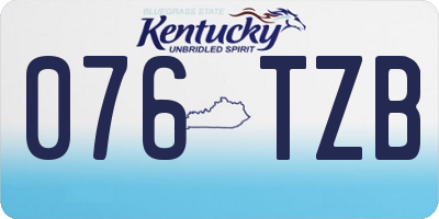 KY license plate 076TZB