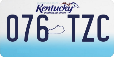 KY license plate 076TZC