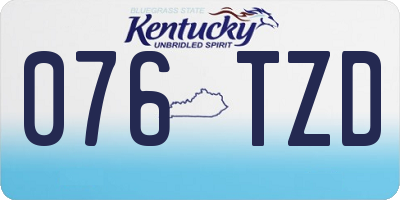 KY license plate 076TZD