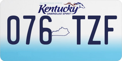 KY license plate 076TZF