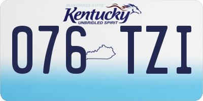 KY license plate 076TZI
