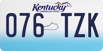 KY license plate 076TZK