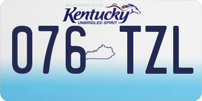KY license plate 076TZL
