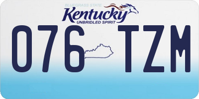 KY license plate 076TZM