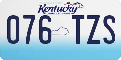 KY license plate 076TZS