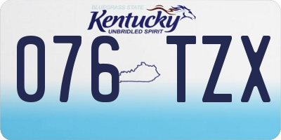 KY license plate 076TZX