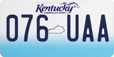 KY license plate 076UAA