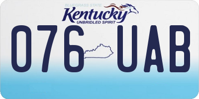 KY license plate 076UAB
