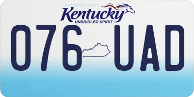 KY license plate 076UAD