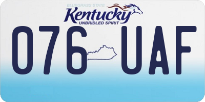KY license plate 076UAF