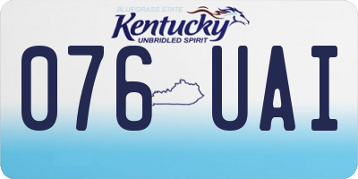 KY license plate 076UAI