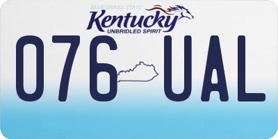 KY license plate 076UAL