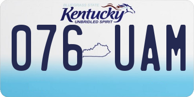 KY license plate 076UAM