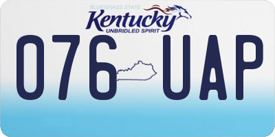 KY license plate 076UAP