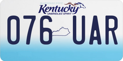 KY license plate 076UAR