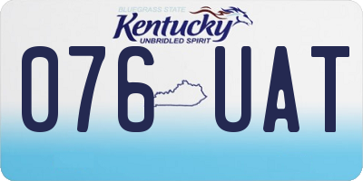 KY license plate 076UAT