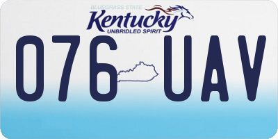 KY license plate 076UAV