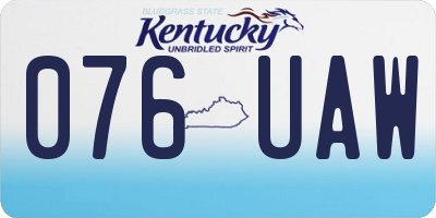 KY license plate 076UAW