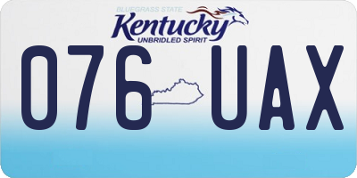 KY license plate 076UAX