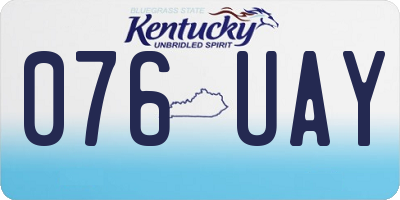 KY license plate 076UAY