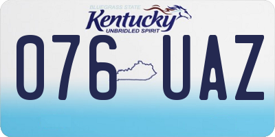 KY license plate 076UAZ