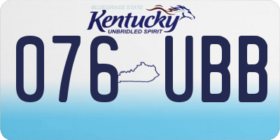 KY license plate 076UBB