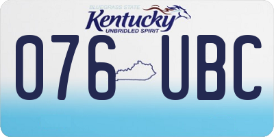 KY license plate 076UBC