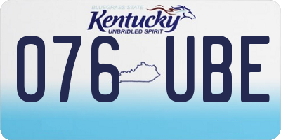 KY license plate 076UBE