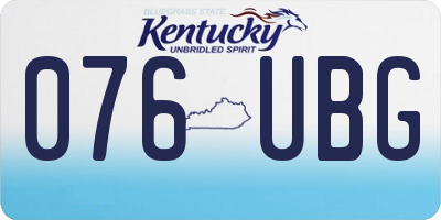 KY license plate 076UBG