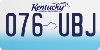 KY license plate 076UBJ