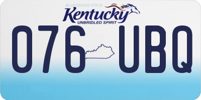KY license plate 076UBQ