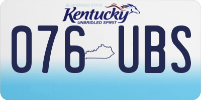 KY license plate 076UBS