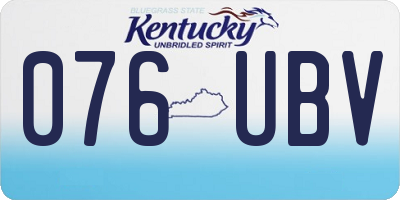 KY license plate 076UBV